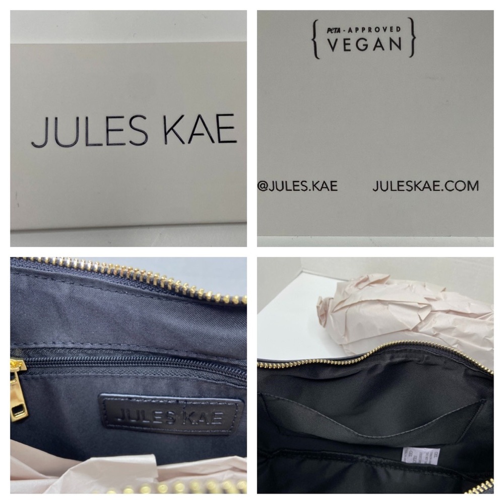 Jules Kae Zola Black Vegan Leather Crossbody Bag Braided Strap Hobo Shoulder NWT - Picture 11 of 12